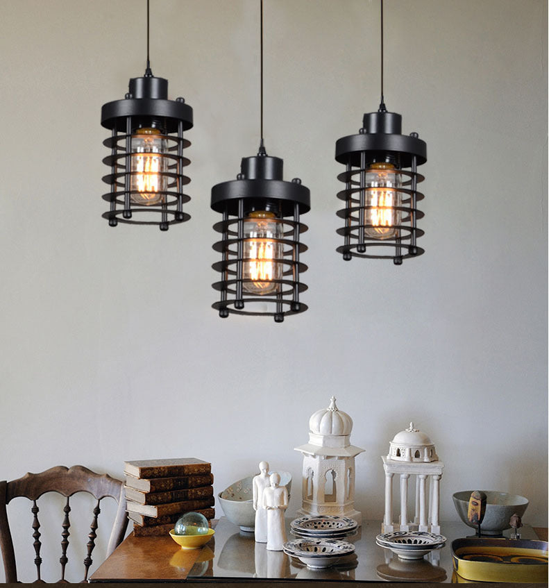 HEIKESZ 【One-year warranty, free shipping】Retro Industrial Style Chandelier American Loft Restaurant Coffee Shop Creative Iron Cage Bar Aisle Hallway Chandelier