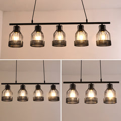 HEIKESZ [One-Year Warranty, Free Shipping] Industrial Style Creative Living Room Restaurant Bar Table Chandelier Retro Iron Lamp Hot Pot Milk Tea Shop Multi-Head in-Line Lamps
