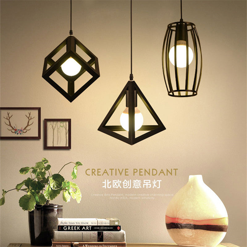 HEIKESZ Nordic Simple Chandelier Restaurant Coffee Shop Creative Wrought Iron Small Droplight Bar Snack Milk Tea Shop Single Head Special Offer Light LED Light for Bedroom Night Aesthetic Room Lamp