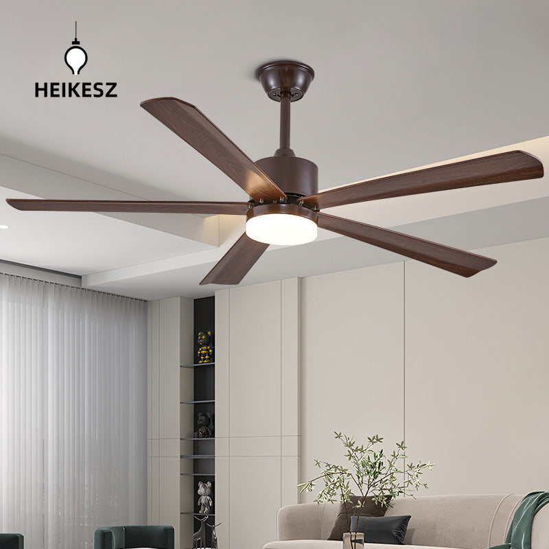 HEIKESZ Industrial Retro Ceiling Fan with Light Remote Control Large Size Integrated Fan for Living Room Home Use Cross Border Wholesale
