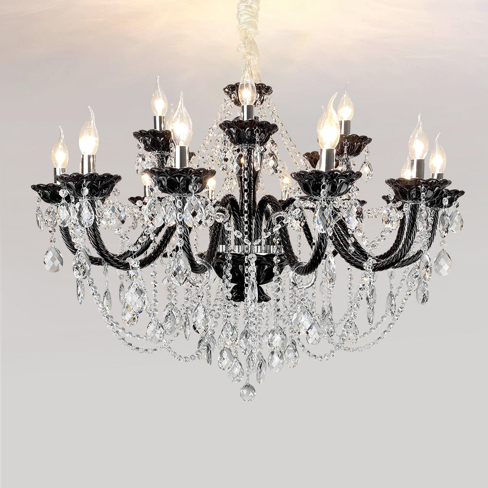 HEIKESZ French Chandelier Crystal Ceiling Light Modern Simple Living Room Bedroom Study European Restaurant Hotel Lobby Lighting Fixture