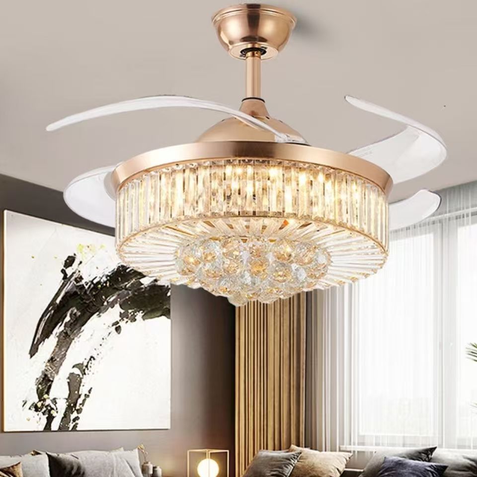 HEIKESZ Modern simple living room ceiling fan light LED energy saving invisible fan light Home bedroom dining room fan light integrated lamp light fixtures for celling lights