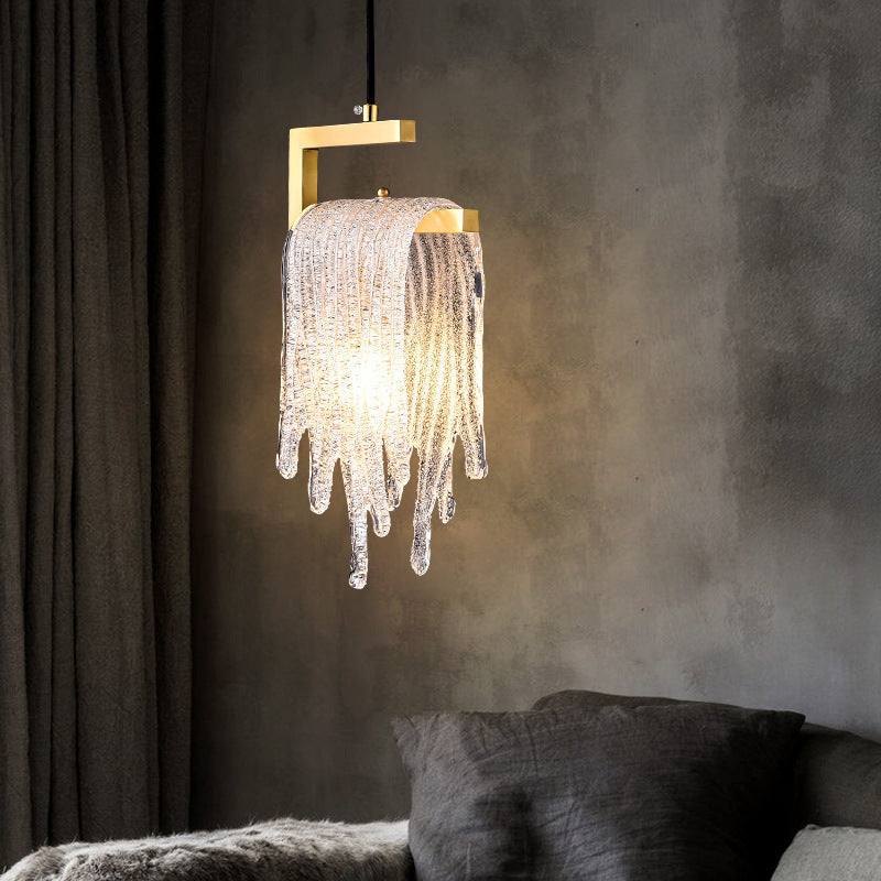 HEIKESZ All Copper Luxury Bedroom Ceiling Light Creative Single Head Droplight for Living Room Corridor Aisle Bay Window Cloakroom Lighting Fixtures