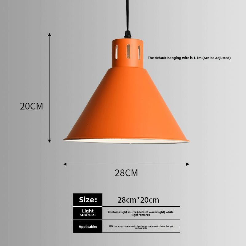 HEIKESZ Nordic industrial wind lamp Internet celebrity creative simple bar restaurant restaurant hot pot shop commercial single head orange chandelier