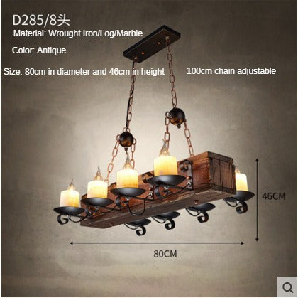 HEIKESZ American Retro Industrial Style Restaurant Coffee Shop Boat Wooden Chandelier Creative Bar Restaurant Box Nostalgic Wood Lamps LED Light for Bedroom Night Aestitic Room Lamp