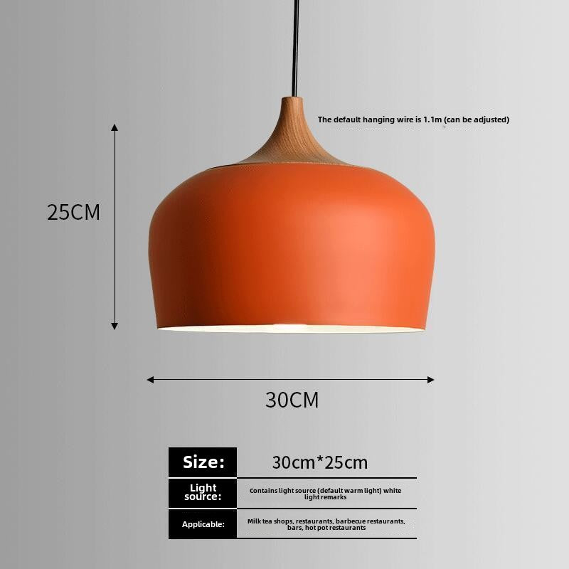 HEIKESZ Nordic industrial wind lamp Internet celebrity creative simple bar restaurant restaurant hot pot shop commercial single head orange chandelier