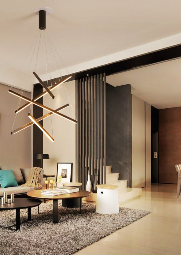 HEIKESZ Modern simple apartment loft duplex large chandelier villa empty living room long chandelier rotating staircase chandelier lamp light fixtures for celling lights