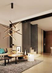 HEIKESZ Modern simple apartment loft duplex large chandelier villa empty living room long chandelier rotating staircase chandelier lamp light fixtures for celling lights