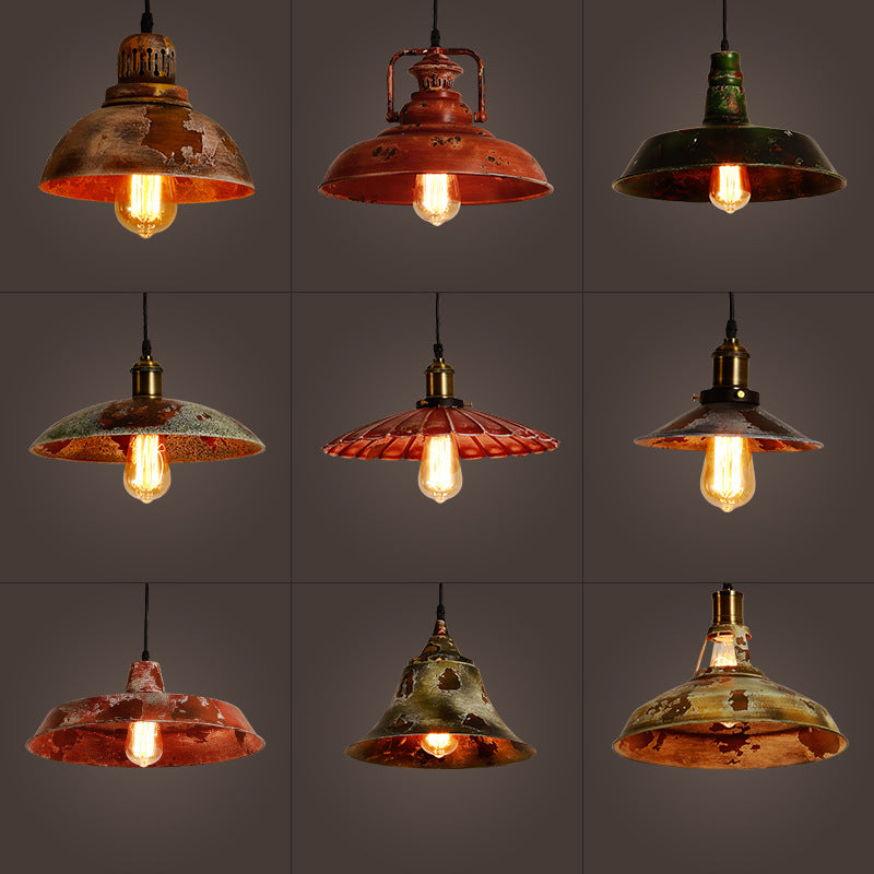 HEIKESZ Vintage Industrial Iron Loft Pendant Light Single Head Retro Style for Cafe Bar Restaurant Creative Design