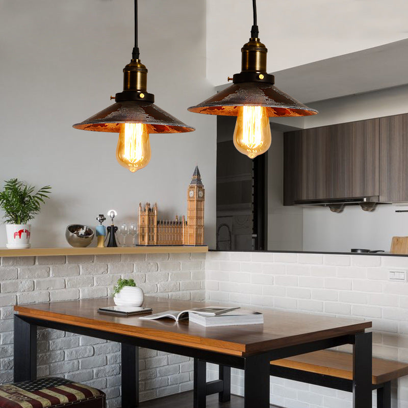 HEIKESZ Vintage Industrial Iron Loft Pendant Light Single Head Retro Style for Cafe Bar Restaurant Creative Design