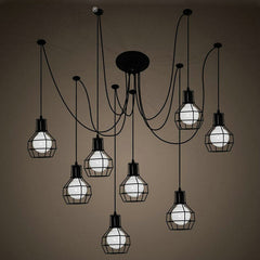 HEIKESZ Fairy Loose Flower Chandelier Creative American Country Iron Droplight Iron Cage Industrial Style Simple Multi-Head american style retro outdoor indoor retro bedroom lamp american-style Industrial wind
