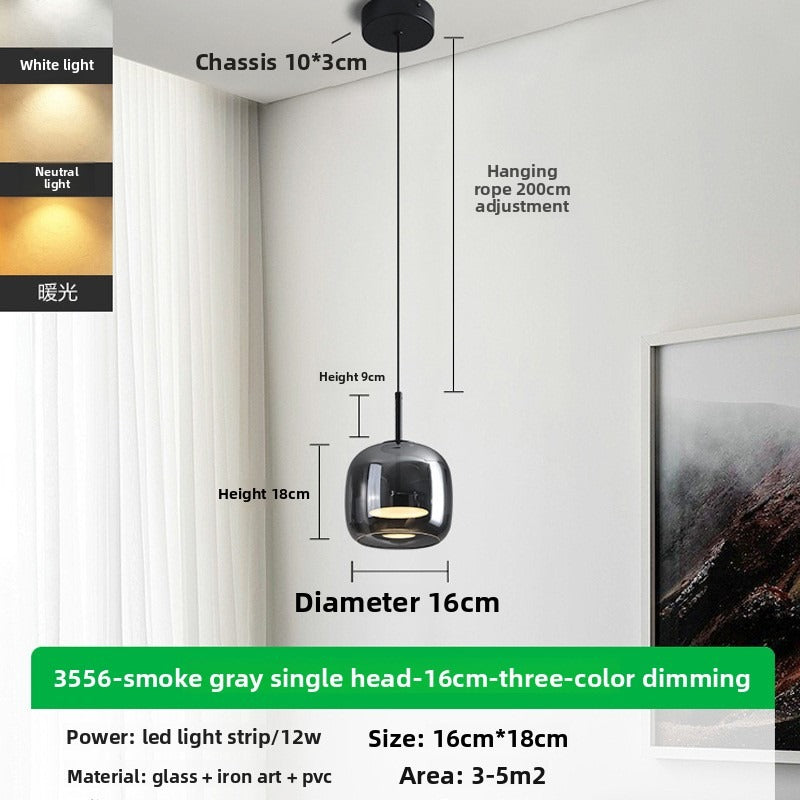 Modern Minimalist Glass Pendant Light Nordic Luxury Creative Simple Ceiling Lamp for Dining Room Bar Study Bedroom