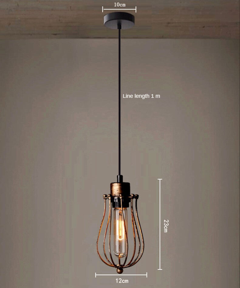 HEIKESZ Retro Cafe Bar Lamp European Restaurant Simple Lamp in the Living Room American Country Industrial Style Small Droplight american style retro outdoor indoor retro bedroom lamp american-style Industrial wind
