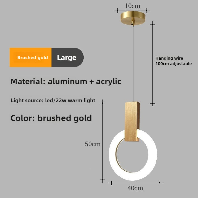 HEIKESZ Nordic bedside small chandelier light luxury simple modern personality creative bar counter bedroom background wall Led ring chandelier lamp light fixtures for celling light