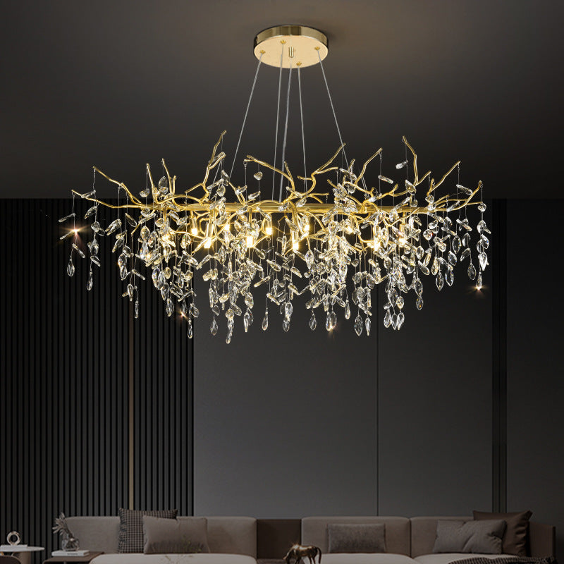 HEIKESZ Luxury Crystal Chandelier for Wedding Living Room Dining Bedroom Study Tea Room Bar Art Lighting