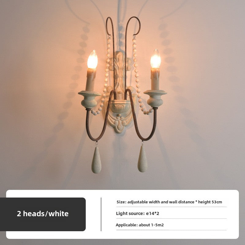 HEIKESZ American country French pastoral retro old wall lamp living room dining room bedroom corridor stairwell decorative lamp