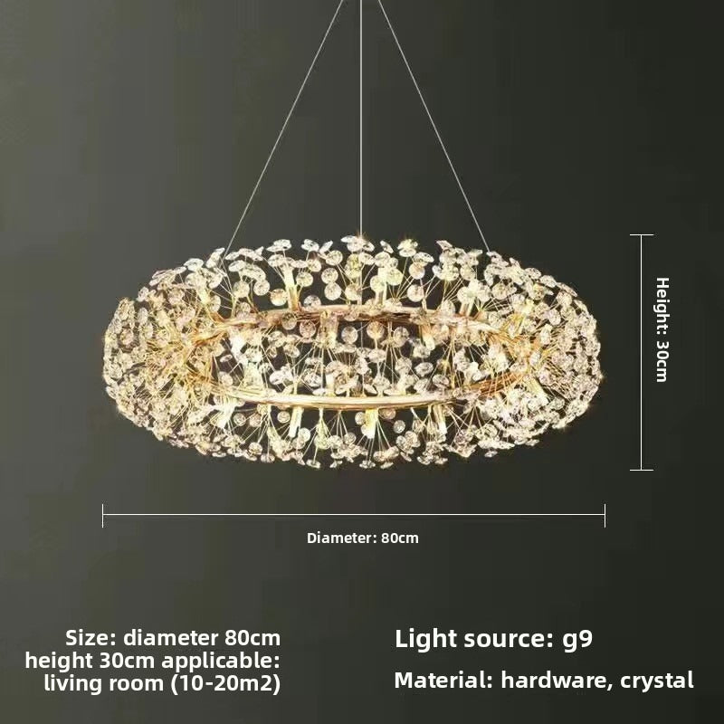 HEIKESZ Nordic creative dandelion chandelier clothing store Internet celebrity crystal lamps bedroom lights bar lights luxury restaurant lamp lighting fixtures for celling lights