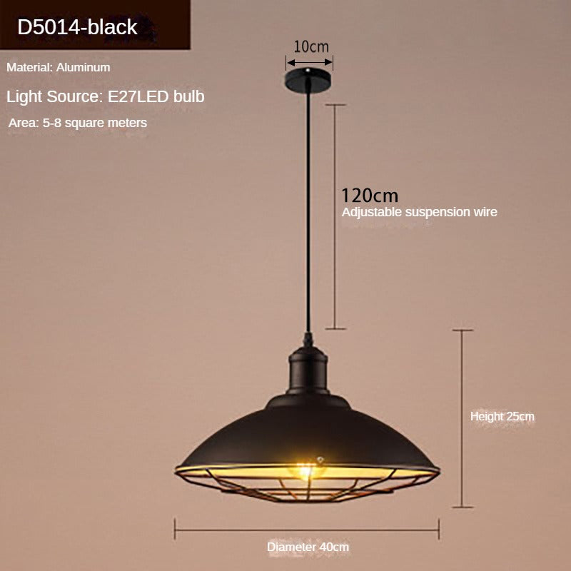 HEIKESZ Loft Creative Personality Single-Head Iron Vintage Industrial Style Restaurant Office Engineering Shop Decorative Lighting Chandelier