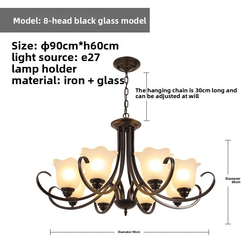 HEIKESZ Modern Luxury Iron Crystal Ceiling Light Zhongshan Lighting for Dining Room Villa Hall Bedroom Simple American Style Chandelier