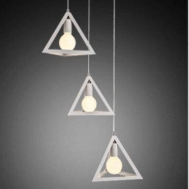 HEIKESZ Nordic Fashion Simple Industrial Style Bar Exhibition Hall Guest Room Balcony Home Decoration Lighting Triangle Dining Chandelier American Style american style retro outdoor indoor retro bedroom lamp american-style Industrial wind