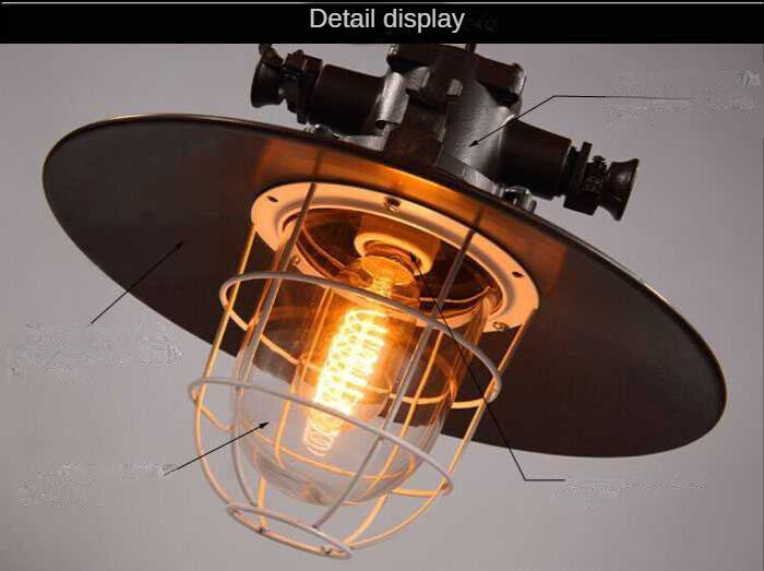 HEIKESZ Loft Creative Personality American Retro Industrial Style Country Warehouse Bar Counter Single-Head Restaurant Iron Glass Cover Lamp american style retro outdoor indoor retro bedroom lamp american-style Industrial wind