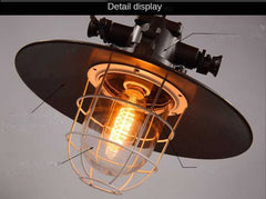 HEIKESZ Loft Creative Personality American Retro Industrial Style Country Warehouse Bar Counter Single-Head Restaurant Iron Glass Cover Lamp american style retro outdoor indoor retro bedroom lamp american-style Industrial wind