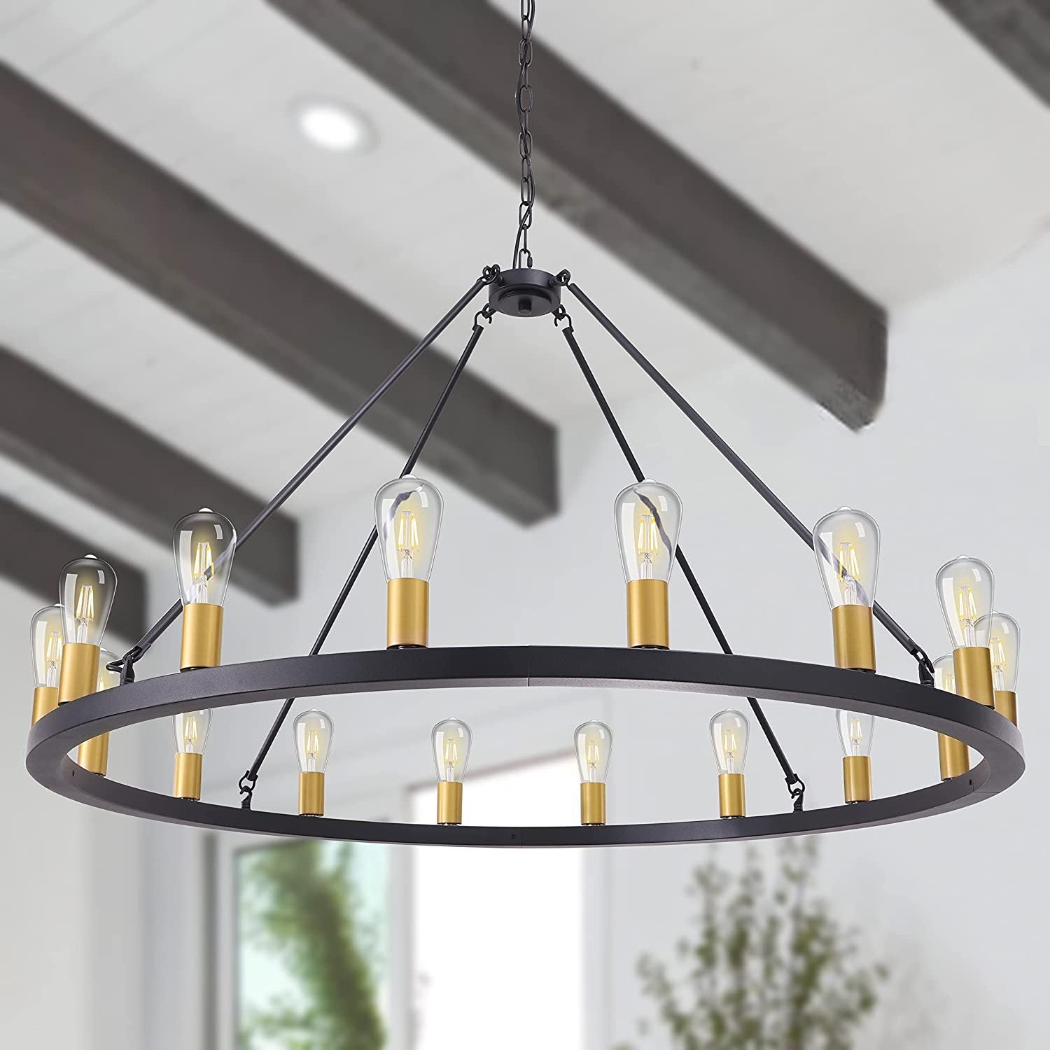 HEIKESZ American retro wrought iron chandelier hotel villa restaurant engineering light living room light balcony hot-selling lamps Chandelier, restaurant light, living room light