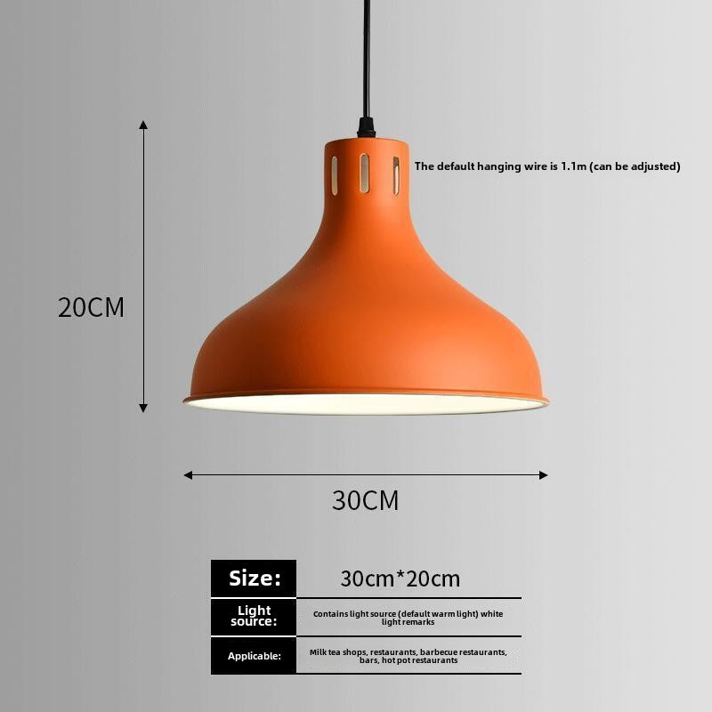 HEIKESZ Nordic industrial wind lamp Internet celebrity creative simple bar restaurant restaurant hot pot shop commercial single head orange chandelier