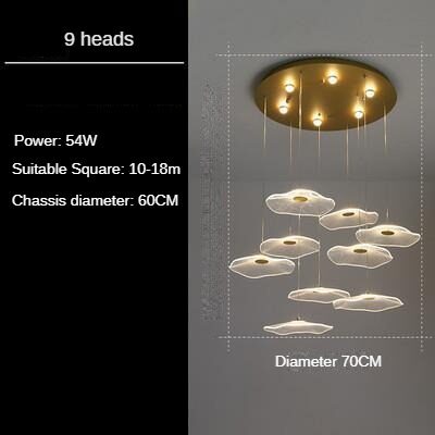 HEIKESZ Modern Minimalist Long Chandelier for Hollow Stairs Nordic LED Drop Light Atmospheric Living Room Dining Kitchen Bedroom Pendant