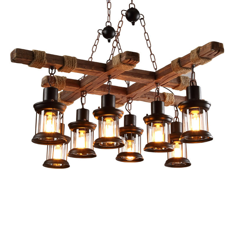 HEIKESZ Loft industrial wind chandelier American retro restaurant B & B bar bar creative personality barbecue shop wood lamps
