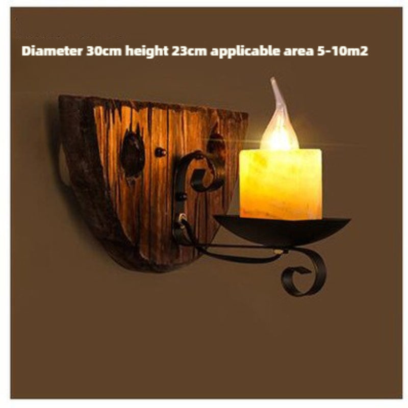 HEIKESZ American retro boat wood wall lamp restaurant store lamp loft industrial style creative bar counter aisle nostalgic lamp