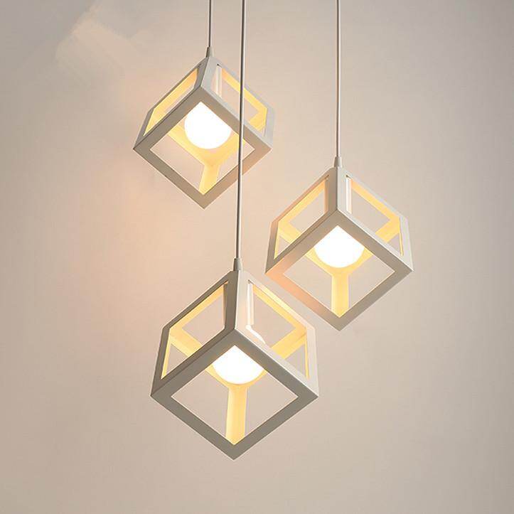 HEIKESZ American Creative Iron Restaurant Retro Industrial Style Loft Chandelier Simple Single-Head Bedroom Square Chandelier american style retro outdoor indoor retro bedroom lamp american-style Industrial wind