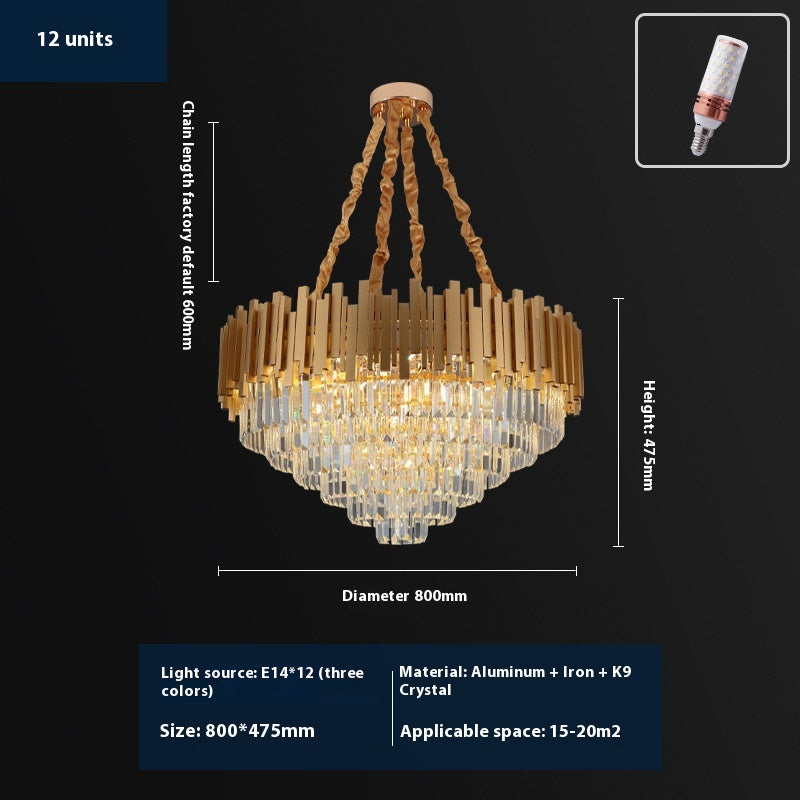 HEIKESZ Light luxury crystal chandelier living room lamp restaurant hotel luxury bedroom aisle lamp Zhongshan factory direct sales post-modern lamp light fixtures for celling lights