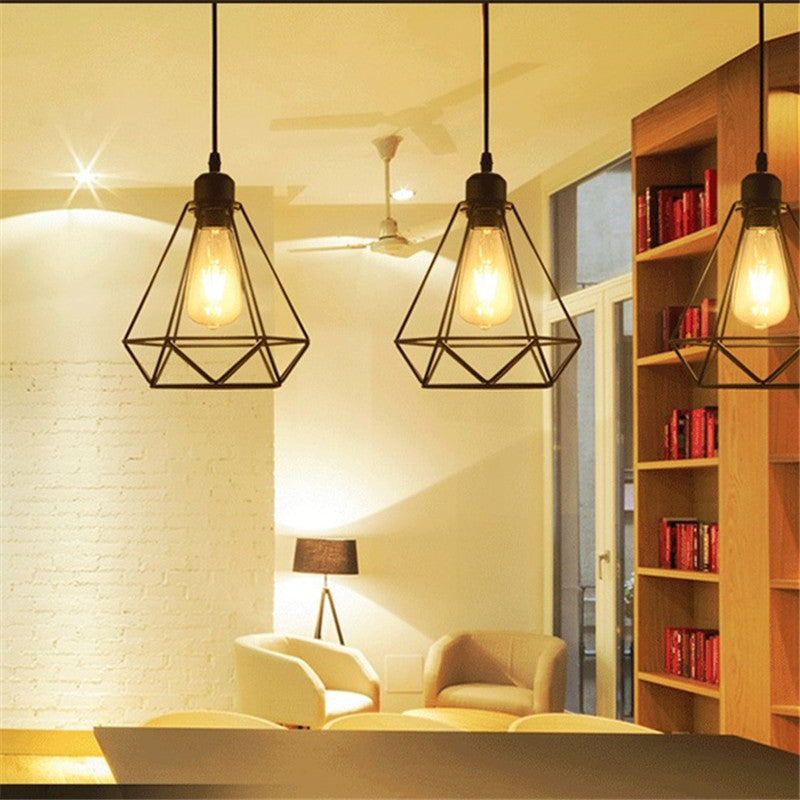 HEIKESZ Nordic Style Restaurant Chandelier Modern Minimalist Restaurant Dining Table Leisure Bar Creative Coffee Tea Shop Diamond Chandelier LED Light for Bedroom Night Aesthetic Room Lamp