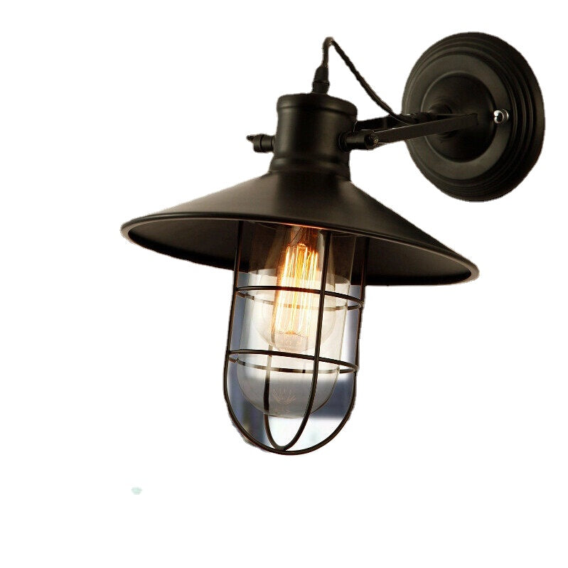 HEIKESZ American Industrial Retro Wall Lamp Creative Personality Coffee Shop Restaurant Balcony Hallway Iron Bird Cage Lamp american style retro outdoor indoor retro bedroom lamp american-style Industrial wind