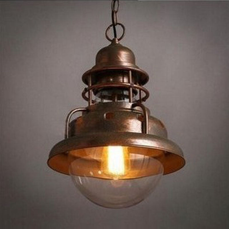 HEIKESZ Retro industrial style restaurant chandelier single head wrought iron old shop bar counter milk tea shop bar American chandelier