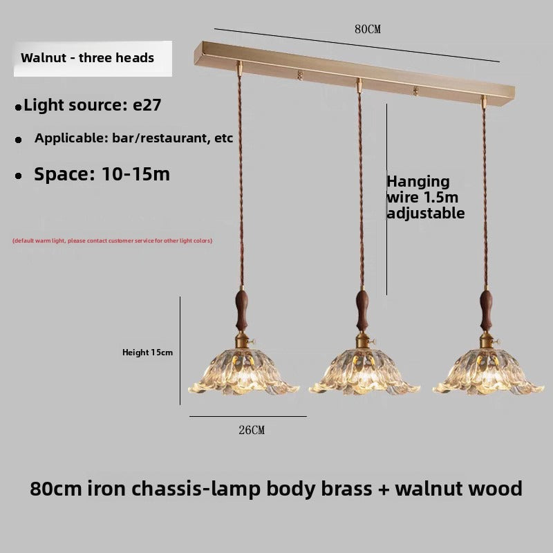 Vintage Pendant Light Mid Century Modern Bedroom Ceiling Lamp Walnut Wood Retro Wabi Sabi Japanese Style Cream Aesthetic Dining Room Corridor Hanging Light