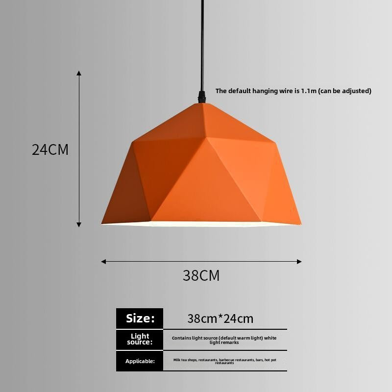 HEIKESZ Nordic industrial wind lamp Internet celebrity creative simple bar restaurant restaurant hot pot shop commercial single head orange chandelier