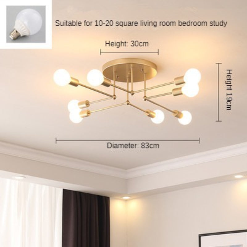 HEIKESZ Nordic Style Creative Ceiling Lamp Living Room Dining Room Bedroom Light Personality Home Lamp Modern Simple Wrought Iron Balcony Top Light LED Light for Bedroom Night Aestitic Room Lamp