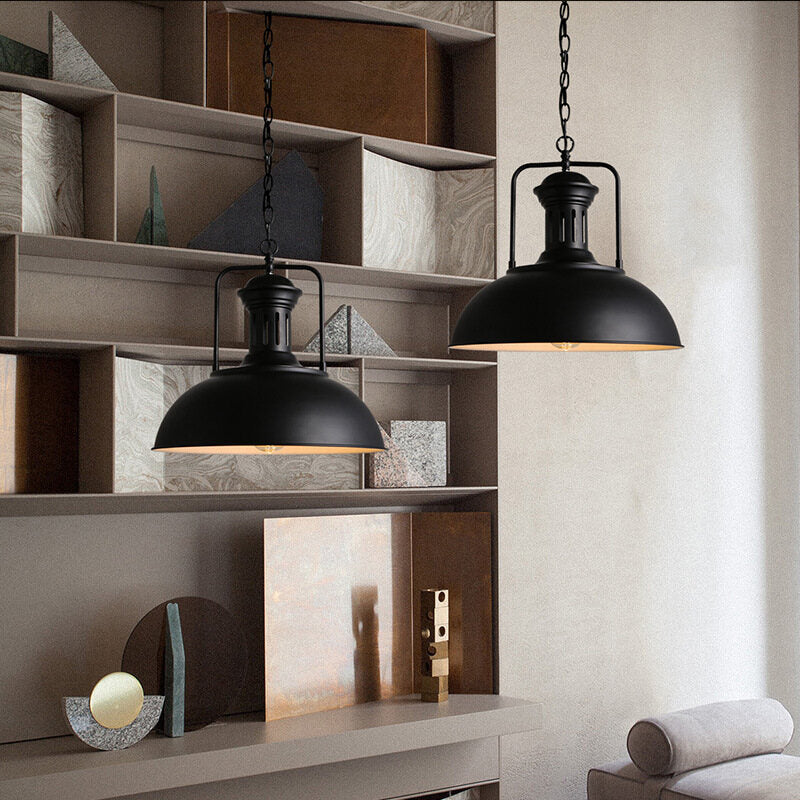 HEIKESZ Loft Retro Industrial Style Iron Droplight Bar Personalized Creative Bar Coffee Shop American Iron Pot Cover Hanging american style retro outdoor indoor retro bedroom lamp american-style Industrial wind