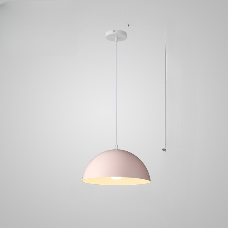 HEIKESZ Modern Minimalist Single Head Semicircle Chandelier Large Lampshade Creative Personality Decorative Light for Living Room Restaurant Exhibition Hall