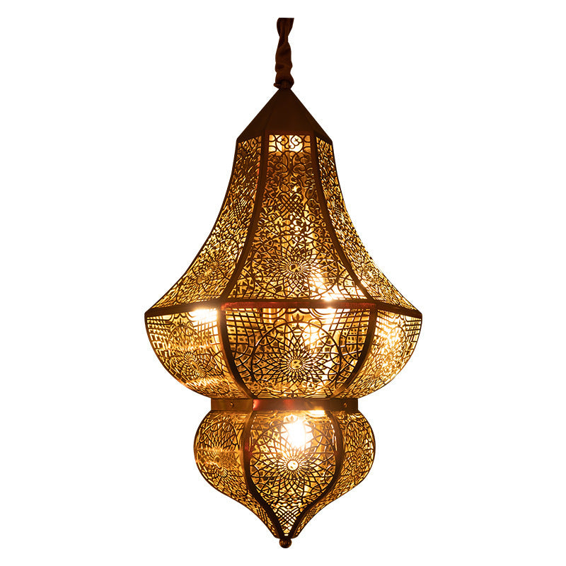 HEIKESZ New Moroccan hollow carving retro exotic Xinjiang characteristic restaurant B & B hotel antique chandelierChandelier, restaurant light, living room light