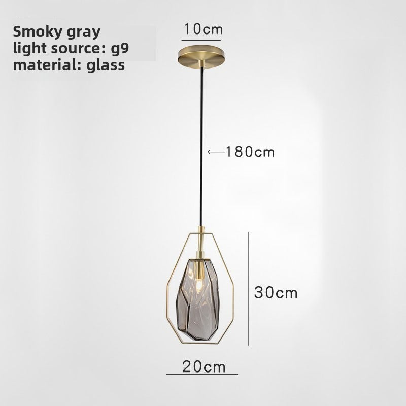 HEIKESZ Nordic restaurant chandelier bedroom bedside modern simple glass designer bar desk study brown soot chandelier lamp light fixtures for celling light