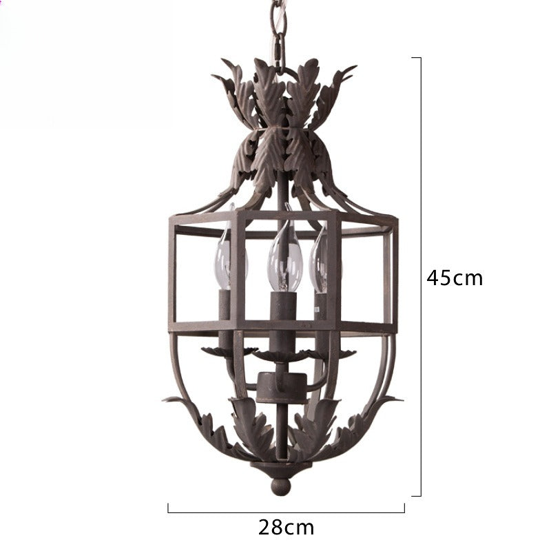 Vintage Retro Iron Ceiling Light American Country Style Rustic Chandelier for Living Room Dining Hallway Entryway Home Decor