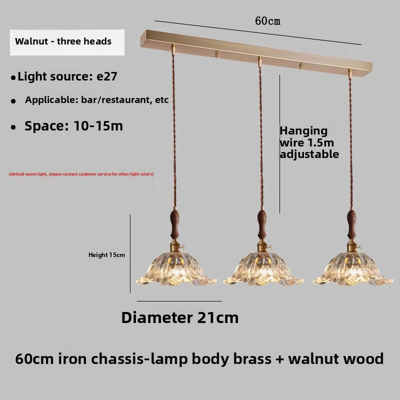 Vintage Pendant Light Mid Century Modern Bedroom Ceiling Lamp Walnut Wood Retro Wabi Sabi Japanese Style Cream Aesthetic Dining Room Corridor Hanging Light