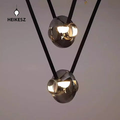 HEIKESZ Nordic new restaurant bar chandelier designer personalized creative study model room island platform belt glass chandelier lamp light fixtures for celling light