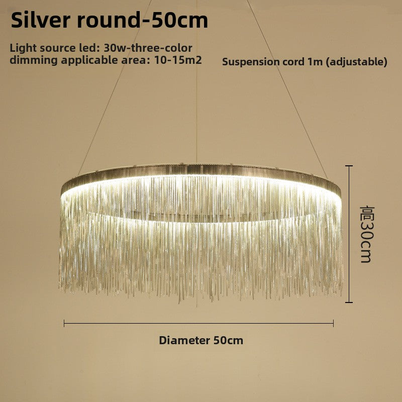 HEIKESZ Light luxury restaurant lamps ins clothing shop window, front desk creative personality tassel post-modern Nordic bar chandelier lamp light fixtures for celling lights