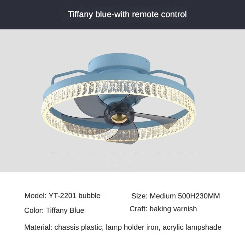 HEIKESZ Electric Fan Chandelier LED Drop Lights Modern Ceiling Fan with Mute Function Nordic Design for Dining Room and Home