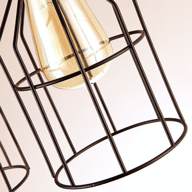 HEIKESZ American Retro Iron Art Pendant Lamp Creative Industrial Wind Iron Cage Lamp Restaurant Bar Corridors Hallway Lamps Water Pipe Light LED Light for Bedroom Night Aesthetic Room Lamp