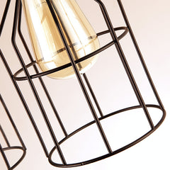 HEIKESZ American Retro Iron Art Pendant Lamp Creative Industrial Wind Iron Cage Lamp Restaurant Bar Corridors Hallway Lamps Water Pipe Light LED Light for Bedroom Night Aesthetic Room Lamp